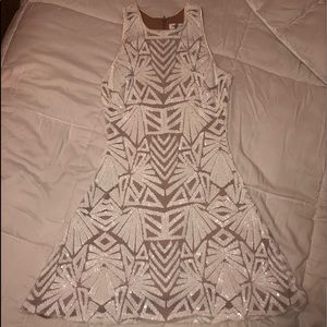 Dress The Population White Sequin Dress